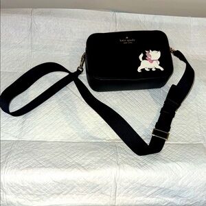 Kate Spade Black Crossbody Bag with Dog Design The Aristocats Limited Edition